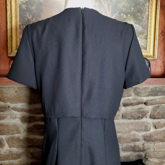 80's Vintage RJ & CO Women’s Long Dress BLACK FORMAL GOWN Long Leg Slit 8P - Picture 6 of 10